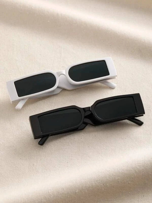 Shein - 2pairs Geo Frame Sunglasses