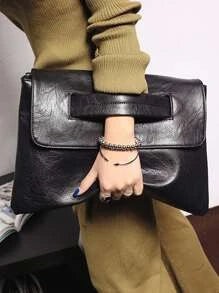 Shein- Luxury Glamorous, Elegant, Exquisite, Quiet Luxury Large Black Square Bag Vintage