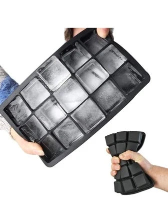 Shein - 1pc Pp Random Color Ice Cube Mould, Simple Black 15-grid Ice Cube Maker Tray For Refrigerator
