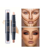 Shein - 2-Color Double Headed Contouring Penn, Highlighter Concealer Stick, Natural Stereoscopic Facial Contouring Makeup Stick (02)