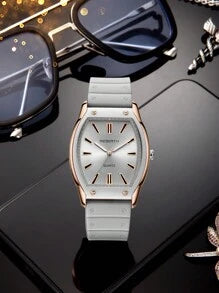 Shein - 1pc Rebirth Brand Simple & Fashionable Student Silicone Band Quartz Watch
