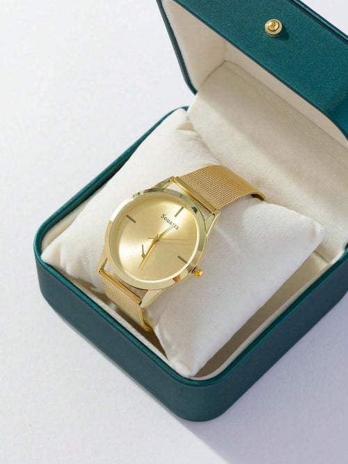Shein - 1pc Unisex Fashionable Alloy Wristwatch (without Box)