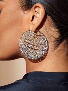 Shein - Sxy 1pair Exaggerated Mesh Design Fashionable & Personalized Earrings