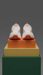 White and orange street-style sneakers