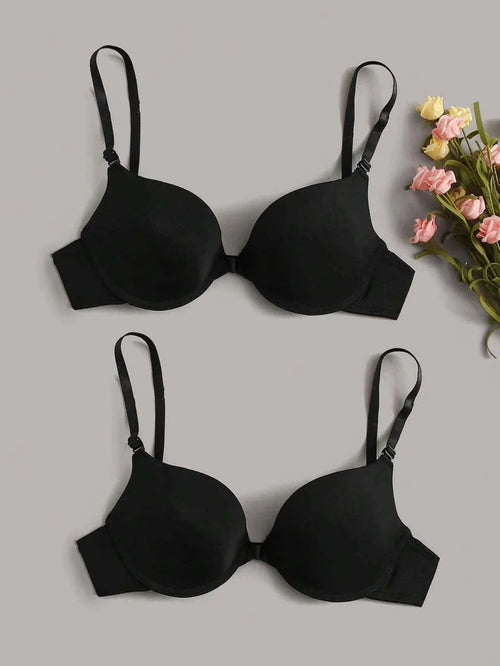 Shein - Two Piece Solid Color Bra