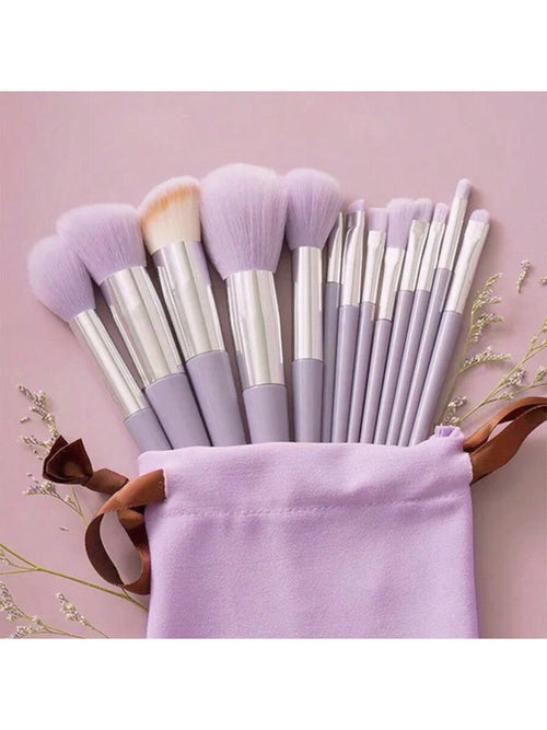 Shein - 13pcs Soft Makeup Brushes Set Eyeliner Eye Shadow Brush Cosmetic Foundation Blush Powder Blending Beauty Makeup Tool Maquiagem
