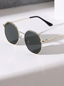 Shein - 1pc Women Geometric Frame Uv400 Sunglasses