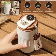 Shein - Coffee Insulation Cup With Rope Cup 450ml Stainless Steel Accompanying Cup Portable Smart Coffee Cup