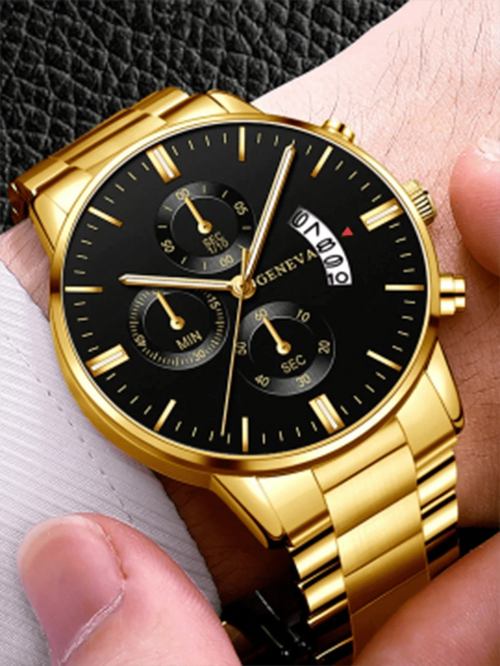 Shein - 1pc, Men's Watch, Business Fashion Mens Calendar Quartz Wristwatches