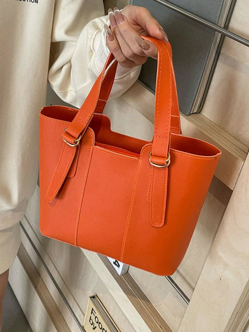 Shein - A Fashionable Solid Color Minimalist Bucket Bag With One Shoulder Crossbody Bag, Suitable For Women's Handbag Wallet Shopping