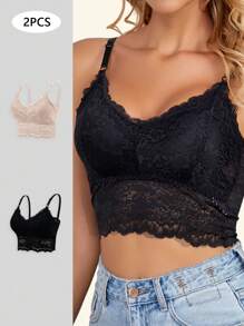 Shein - 2-pack Women's Bra Suitable For Spring And Summer