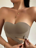 Shein - Ladies' Simple Solid Color Hollow Out Back Bra