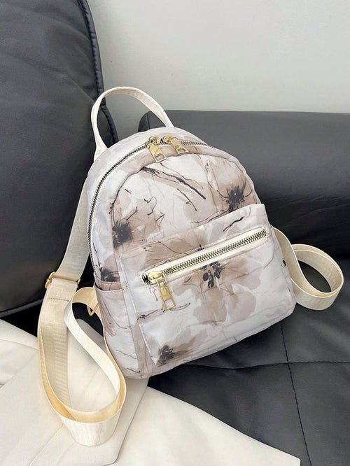 Shein - Fashion Printed Double-shoulder Women Leisure Bag New Trend Of Women Backpack With Fringe Decoration Classic Backpack