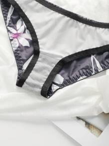 Shein - Leopard Print Push Up Underwire Lingerie Set