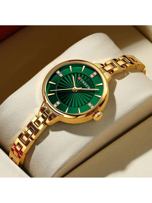 Shein - Curren Women Quartz Watch Fashionable Waterproof Wristwatch With Bracelet