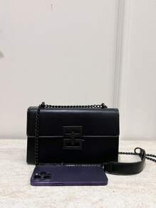 Shein - Women Fashion Chain Shoulder Bag With Accordion Design,suitable For Commuting,white-collar Ers,and Daily Trave