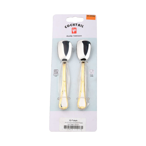 ICE CREAM SPOON COCKTAIL OUTLINE GOLD 6PC ART 212 PC