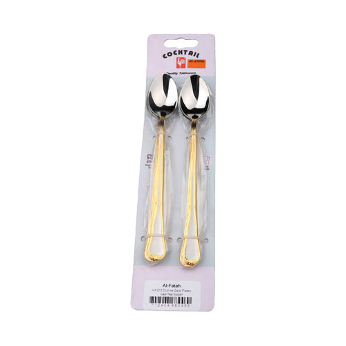 TEA SPOON SET COCKTAIL OUTLINE GOLD ICED 6PC ART 212 PC