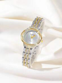 Shein - Caryino Ladies Dual-tone Stainless Steel Watch Band