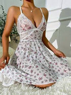 Shein - Sexy Women's Lingerie Mesh Babydoll Dress With G-string Set