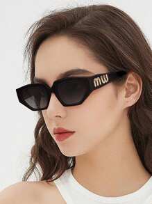 Shein - 1pc Polygon Sunglasses, Hip-hop And Fashionable, Suitable For Daily Outdoor Activities