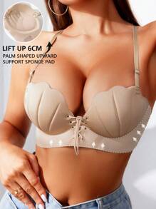 Shein - Women's Solid Color Wire-free Bra, 1pc