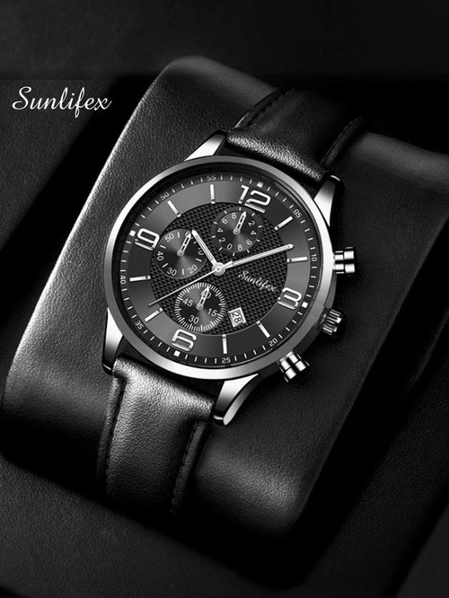 Shein - 1pc Men's Fashionable Simple Sports & Business Style Watch With Date