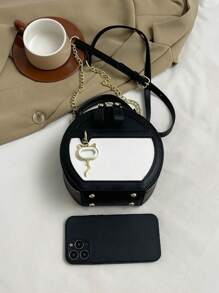 Shein - Minimalist Mini Fashion Color-blocked Circular Bag