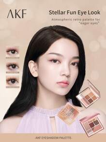 Shein - 7-shade Eyeshadow Palette Eye Makeup Splints Powdery Delicate Glittering Preppy Matte-9g