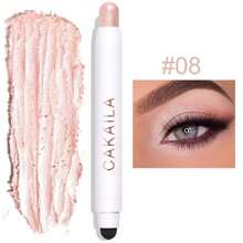 Shein - 2 In 1 Eyeshadow Stick & Blending Sponge, Shimmer Glitter Eyeshadow Pencil Crayon