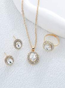 Shein - 4pcs/set High-end Exquisite European And American Style Alloy Jewelry Set