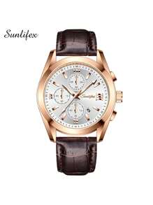 Shein - 1pc Men's Calendar Business High-end Exquisite Party Wristwatch