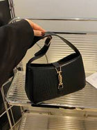 Shein - Embossed Stone Pattern Pu One Shoulder Bag