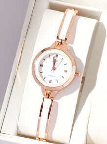 Shein - Fashionable And Sweet Thin Strap Women's Steel Band Bracelet Watch