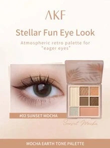 Shein - 7-shade Eyeshadow Palette Eye Makeup Splints Powdery Delicate Glittering Preppy Matte-9g