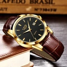 Shein - Lige Business Man Watch Top Brand Luxury Leather Strap Casual Quartz Watches For Men Sport Waterproof