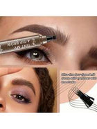 Shein - Microblading Eyebrow Pen - Eyebrow Pencil Magical Upgraded Eye Brow Pencils For Women With 4 Fork Tip & Spoolie Brush