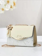 Shein - Planee Bow And Artificial Pearl Decorated Square Bag