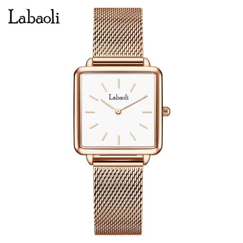 Shein - 1pc Women's Stainless Steel Bracelet Band Simple Waterproof Rectangular Quartz Watch