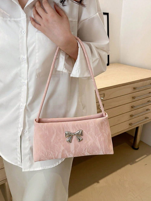 Shein - Fashion Ladies Bow Decoration Shoulder Bag Women's Bag Underarm Bag