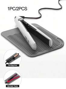 Shein - 1/2pcs Universal Size Hair Straightener And Curling Iron Heat-resistant Mat