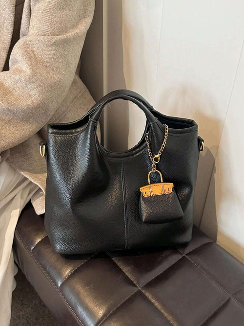Shein - Fashionable Women Handbag Set, Solid Color Stylish & Trendy Pu Tote Bag
