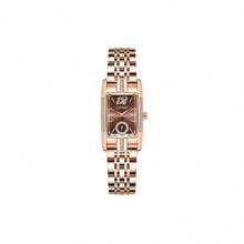 Shein - 1pc Women Oval Dial Gold-color Case Stainless Steel Rhinestone Band