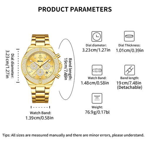 Shein - Yalalusi 1 Piece Women's Watch Luxury Fashion Girls Popular Watch K Gold