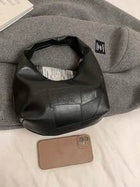 Shein - Hello Weekend 1pc Solid Color Pu Leather Zipper Handbag