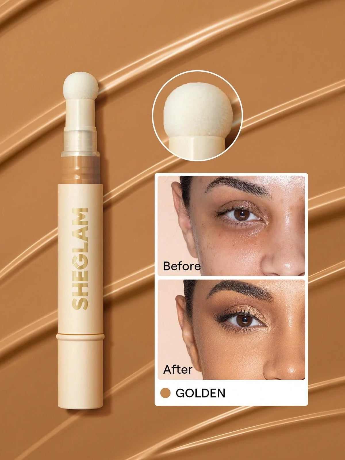 Shein Sheglam - Complexion Boost Concealer-golden Sponge-head Applicator Matte Liquid Concealer