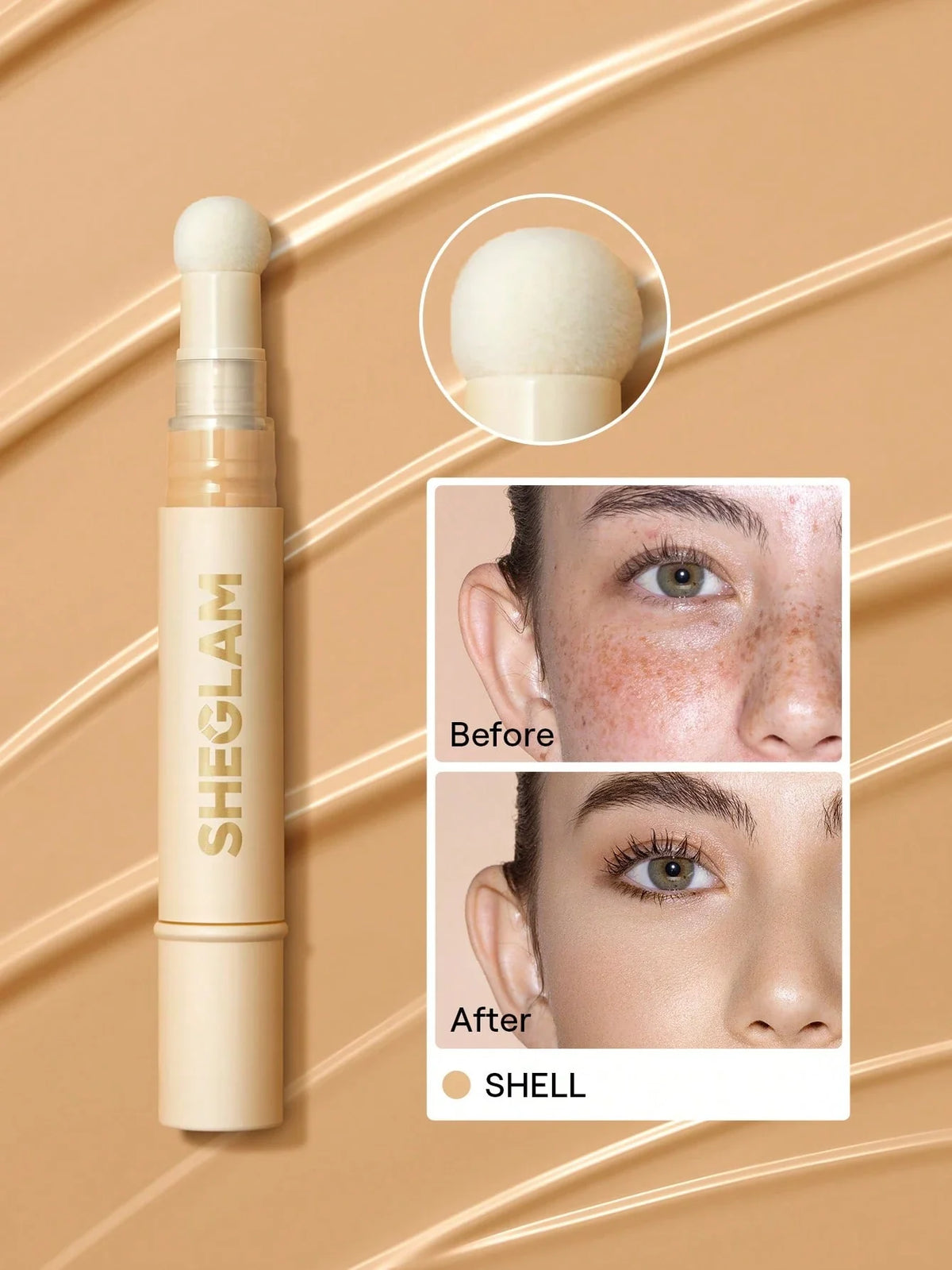 Shein Sheglam - Complexion Boost Concealer-shell Sponge-head Applicator Matte Liquid Concealer
