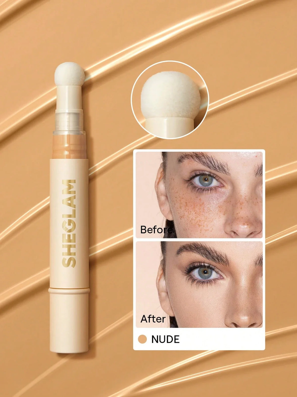 Shein Sheglam - Complexion Boost Concealer-nude Sponge-head Applicator Matte Liquid Concealer
