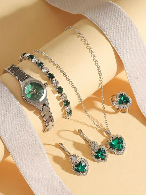 Shein - 5pcs/set Fashion Women's Quartz Watches, New Stylish Steel Strap Ladies Watches,