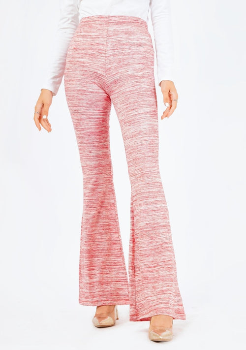 Nine90nine- Flared Knit Pant - Red White Candy Stripes (summer Knit)